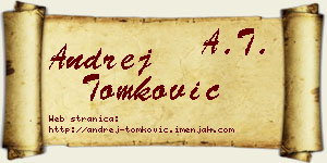 Andrej Tomković vizit kartica